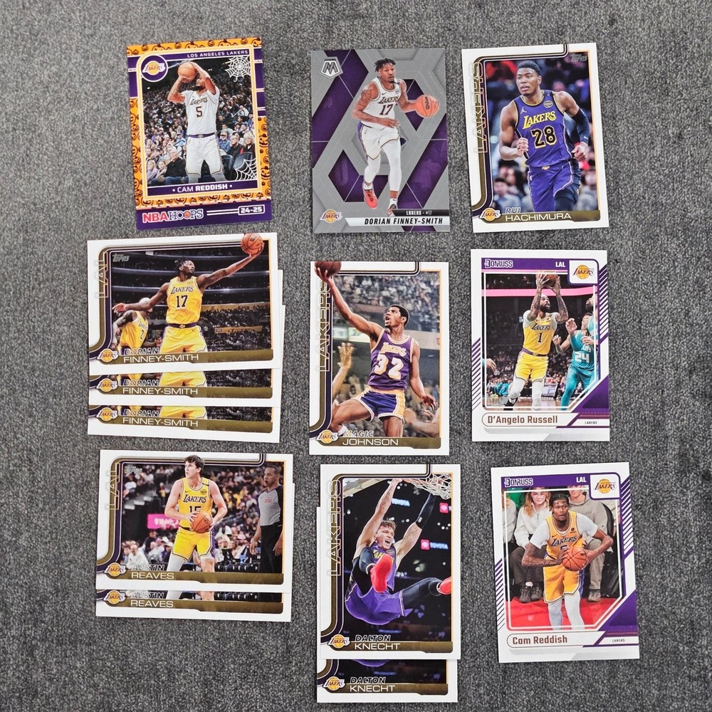 Lot of 13 Los Angeles Lakers Basketball Base Trading Cards NBA SOME‎ DUPLICATES